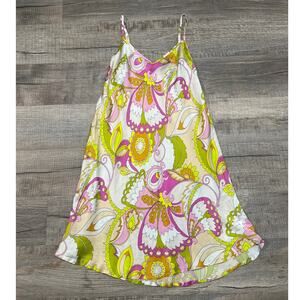 Trina Turk x Bed Head Pajamas 100% Silk Slip Dress Small Floral Paisley PJs